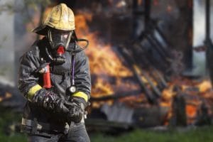 Maison détruite par le feu